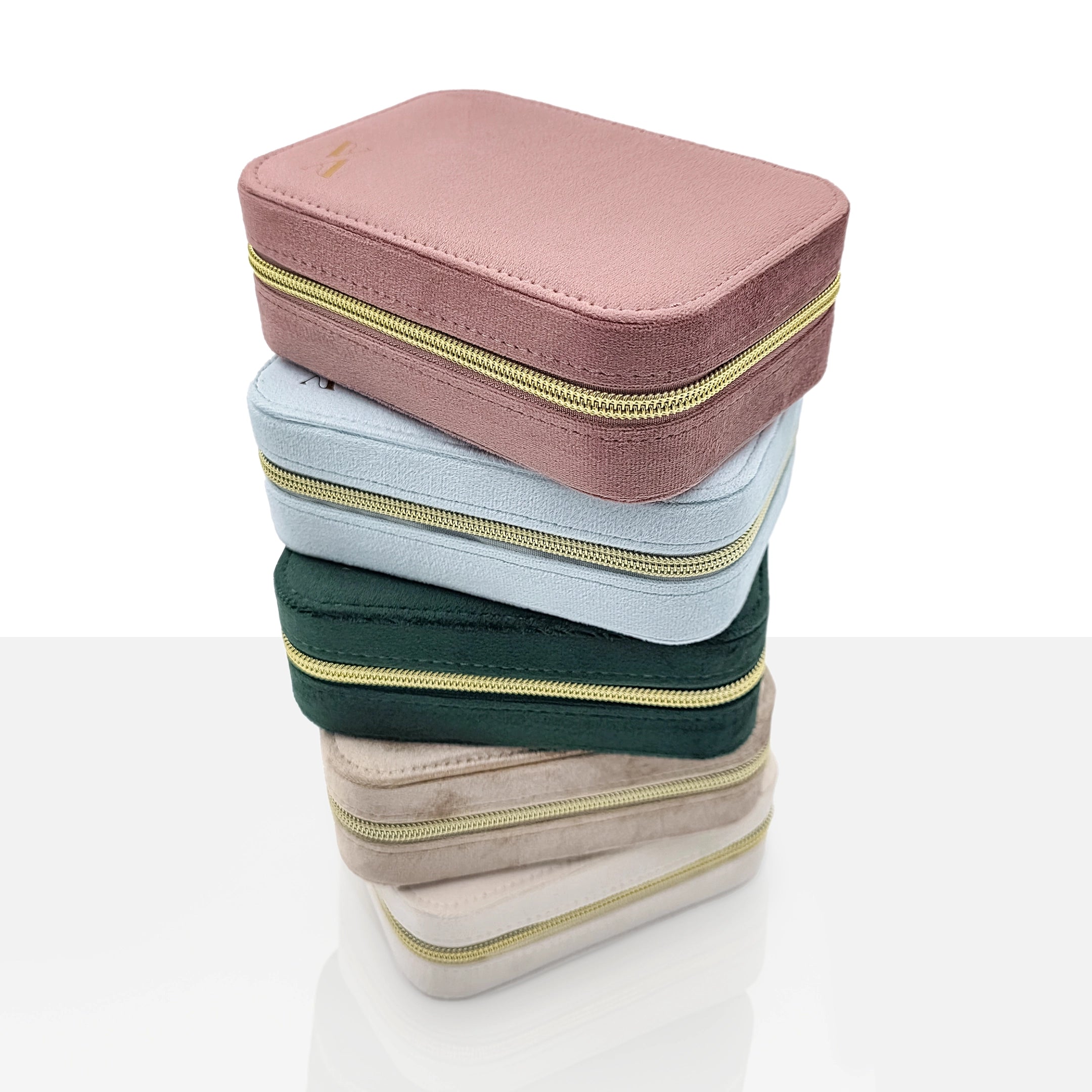 Personalized Velvet Jewelry Box – Beige